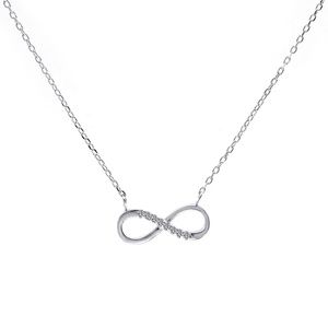 0.10 Carat CZ Infinity Pendant With Chain Silver